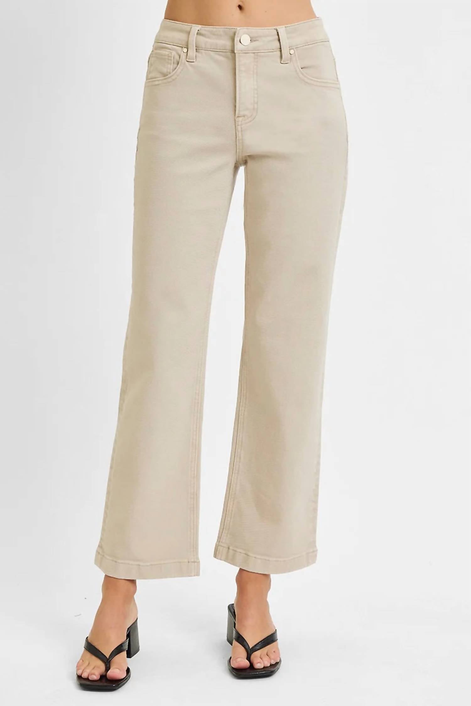 Risen - Serena Tummy Control Mid Rise Ankle Straight Jeans