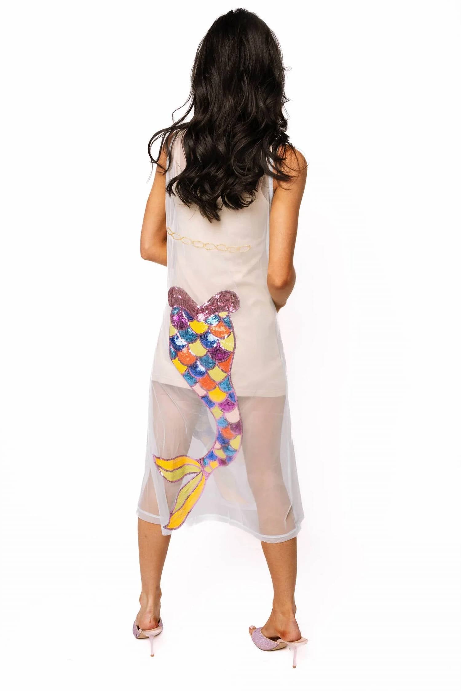 Queen Of Sparkles - Sheer Mermaid Midi Coverup