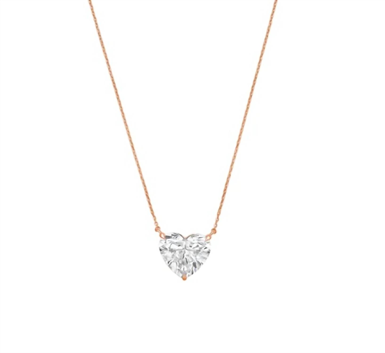 Diana M Jewels - 14kt 2.00 Cts Lab Grown Diamond Solitaire Pendant Necklace