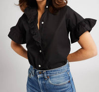 Mille - Vanessa Button Down Mock Neck Top