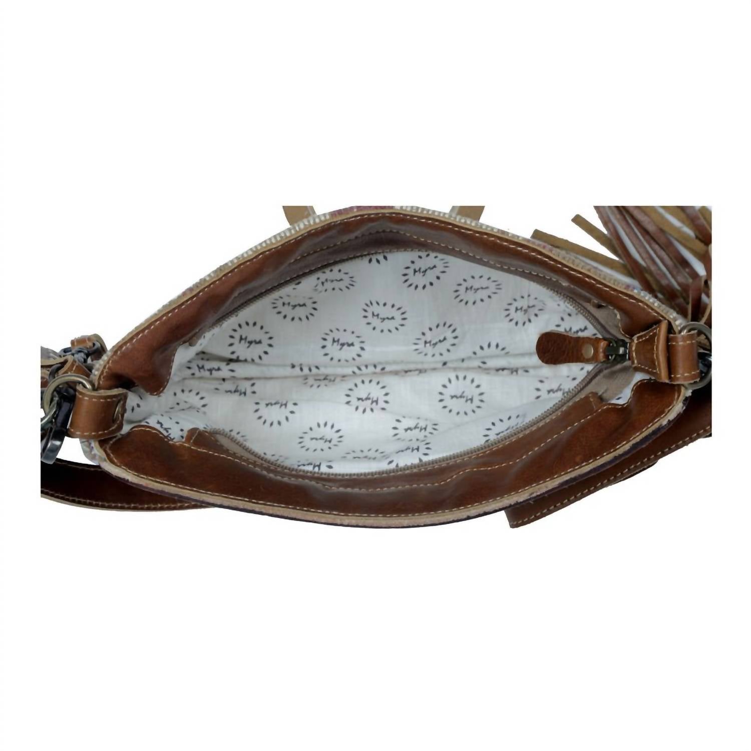 Myra Bags - Women's Tassels Hand Tooled Leather Bag