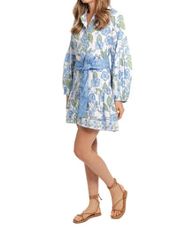 Bindu Angela Dress in fleur bleu - women's dress - alternate view