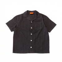 knotWTR Crystal Denim Short Sleeve Shirt in black - women's shirt - view 7
