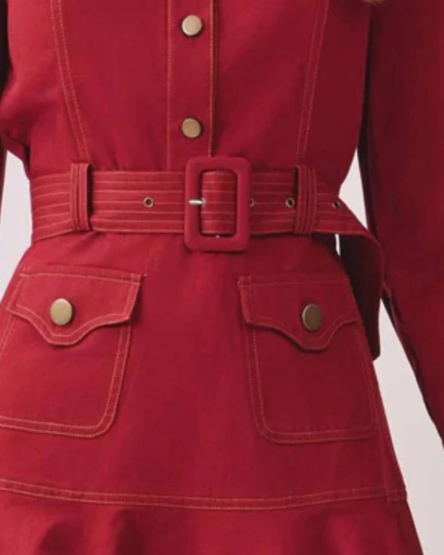 Tcec - Button Me Up Belted Dress