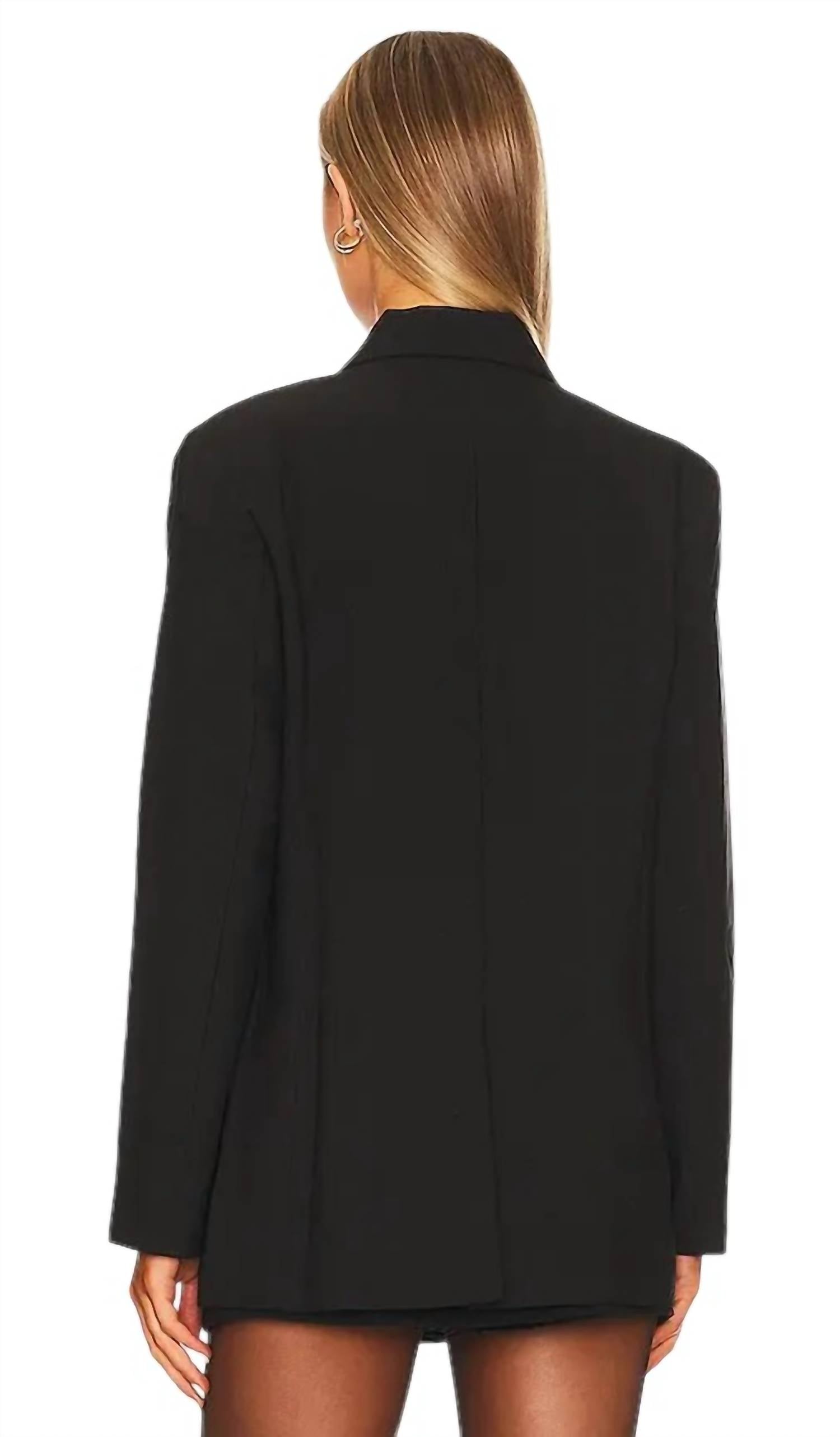 BARDOT Odyssey Double Breasted Blazer in black - women's jacket - detail view