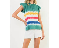 Thml - Tie Dye Ruffle Sleeve Top