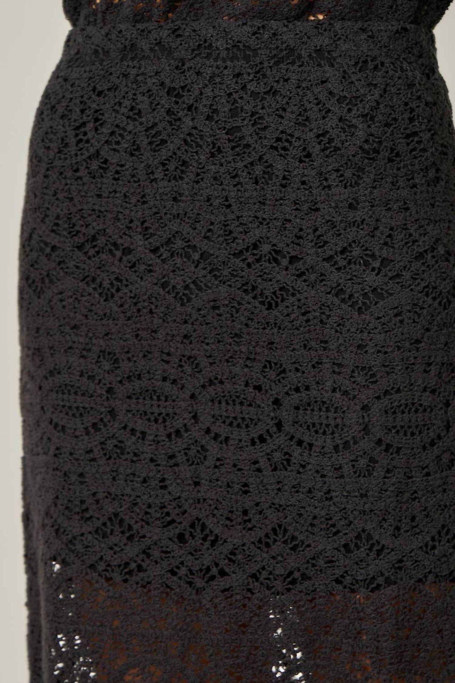 mystree Crochet Scallop Hem Skirt in black - women's skirt - view 5