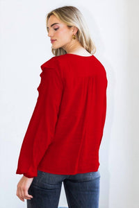 Oddi - Curvy Front Ruffle Top
