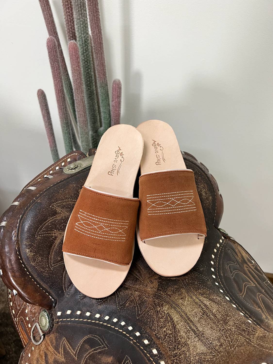 Agave Sky - Women's Nadia Suede Out Sandals