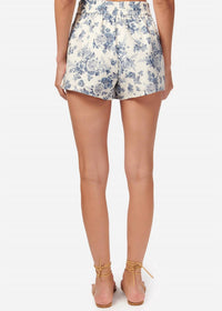 Cami NYC Jillian Linen Short in stone wash floral - women's shorts - detail view