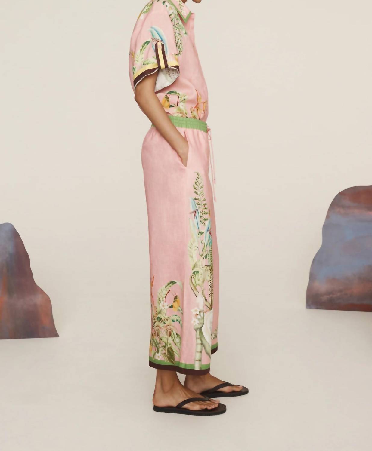 Alemais - Papaya Cropped Wide Leg Pant