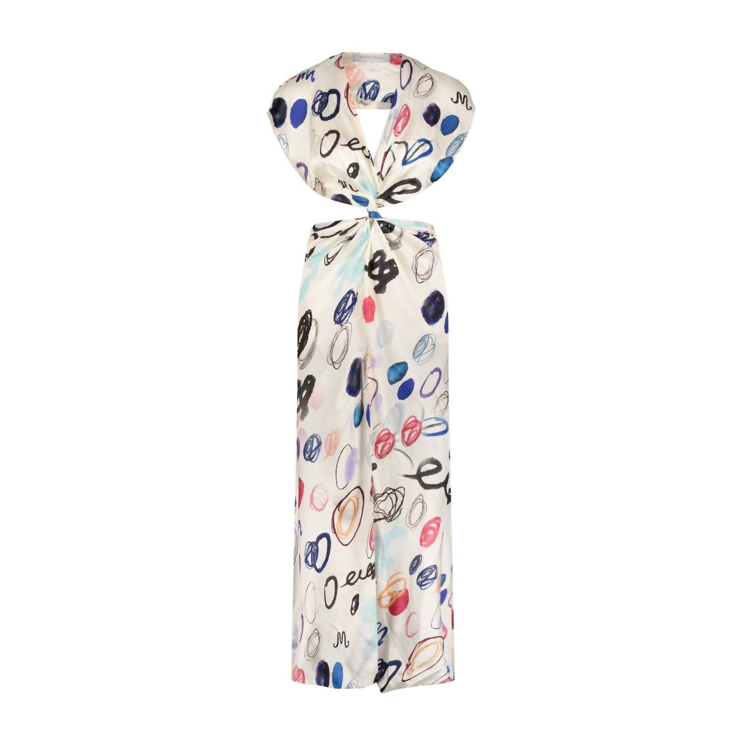 Marina Moscone - Satin Off-shoulder Maxi Dress