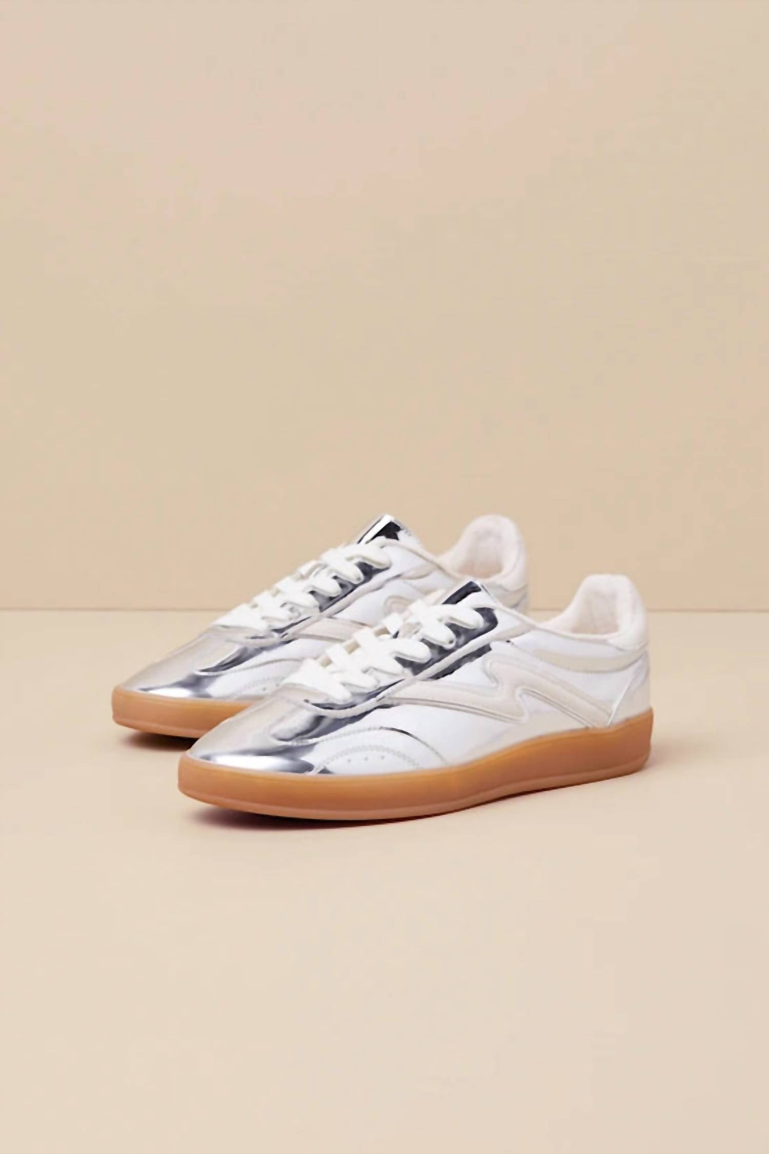 STEVE MADDEN Women's Giia Tennis Sneakers in silver - women's sneaker - alternate view