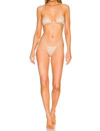Monica Hansen Beachwear - Starlight Padded Triangle Bikini Top With Crystals