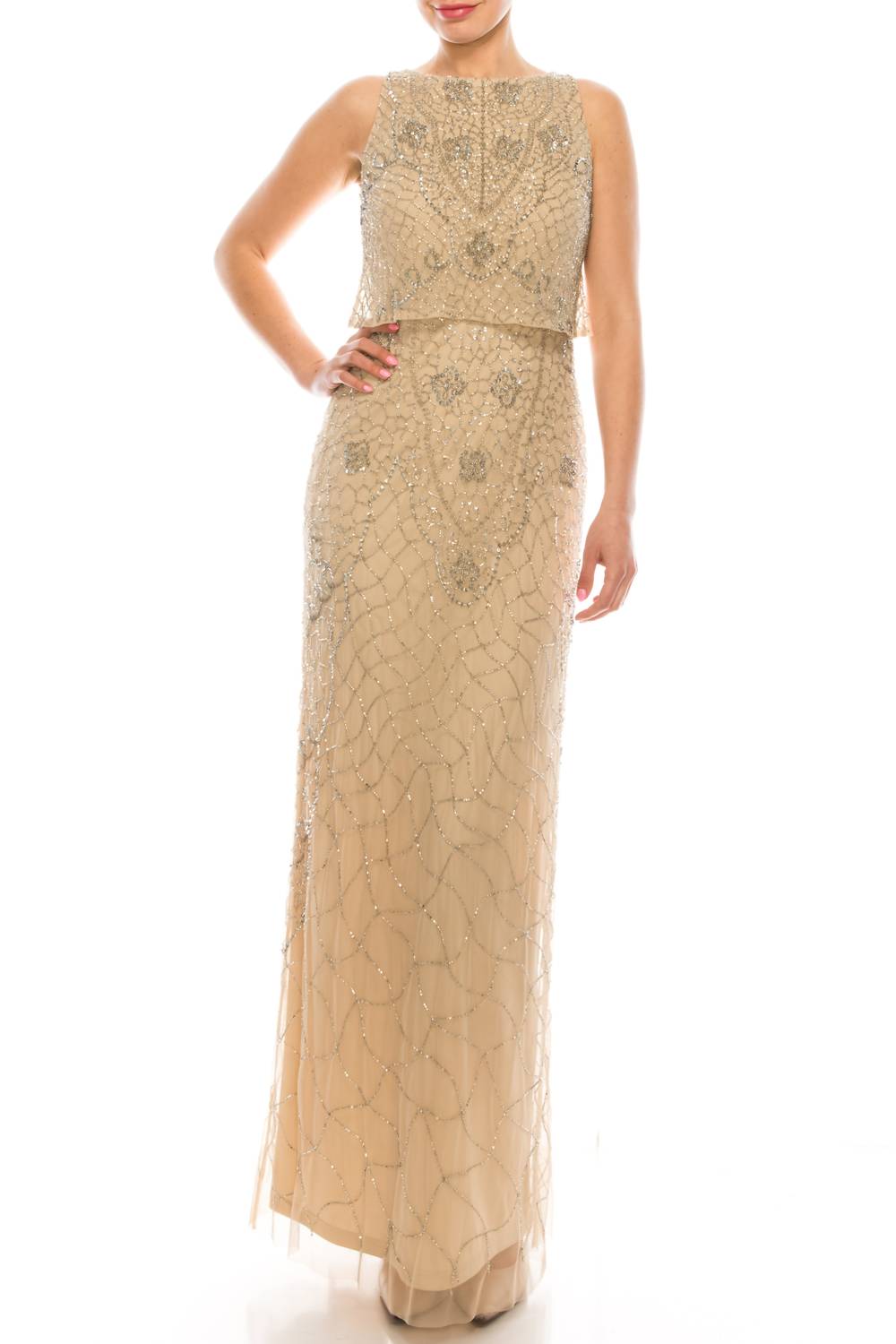 Aidan Mattox - Sleeveless Blouson Embellished Dress
