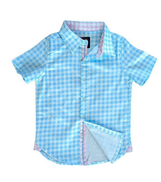 Tuktuk Designs - Boy's Gingham Short Sleeve Shirt