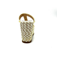 Exe Women's Valeria Wedge Sandal in gold white - women's sandal - view 5