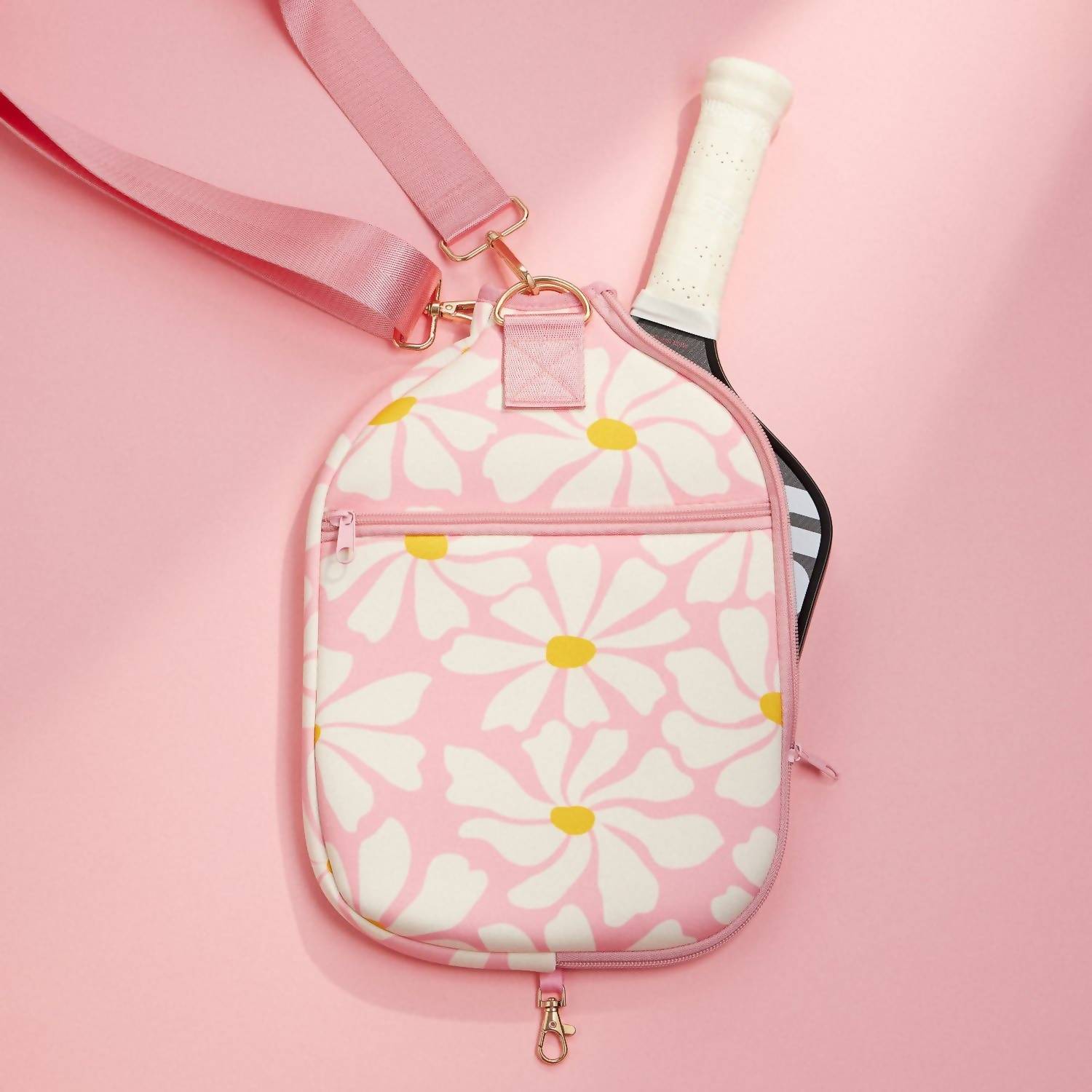 Stone & Stitch - Women's Abstract Daisy Floral Neoprene Pickleball Paddle Bag