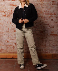 Iron & Resin Oakley Coduroy Jacket in black - women's jacket