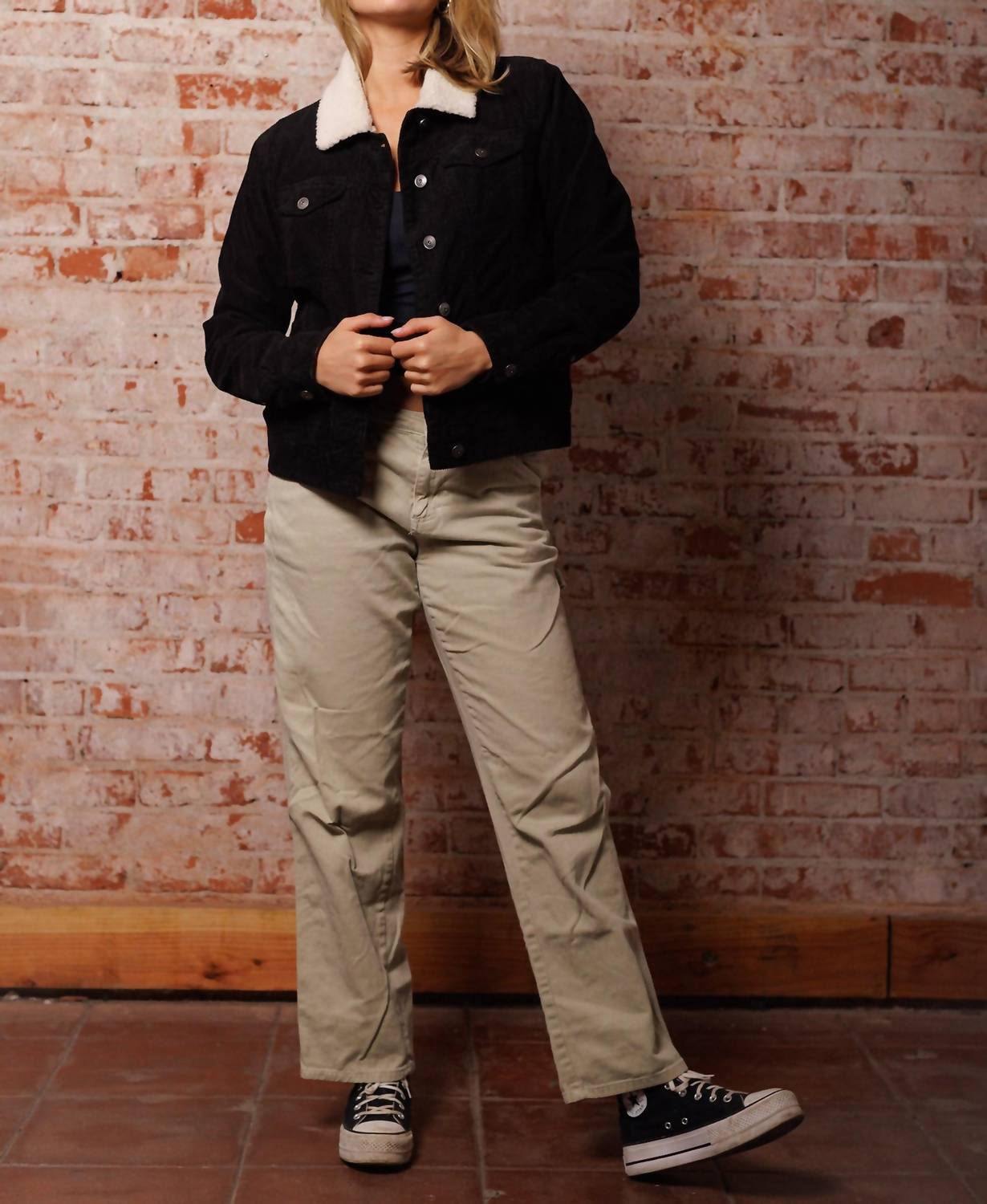 Iron & Resin Oakley Coduroy Jacket in black - women's jacket