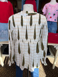 Ivy Jane - Women's Metallic Plaid Tree Top