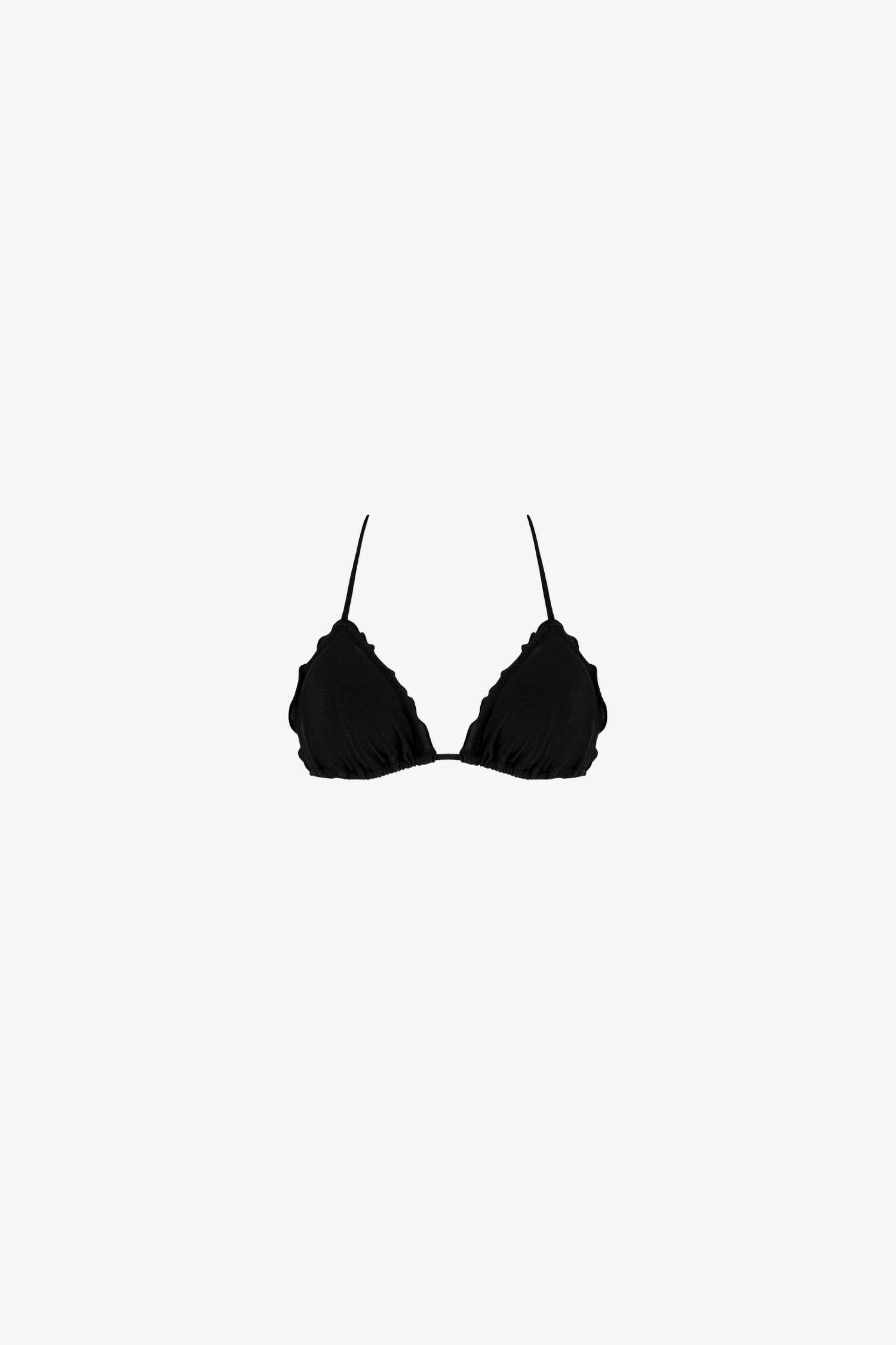 Luli Fama Cosita Buena Wavey Triangle Bikini Top in black - women's swimwear - view 4