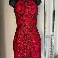 Ava Presley - Halter Sequin Homecoming Dress