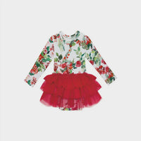 Posh Peanut - Girls' Long Sleeve Tulle Skirt Bodysuit