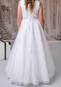 Macis - Girls Communion Lace Aline Long Dress