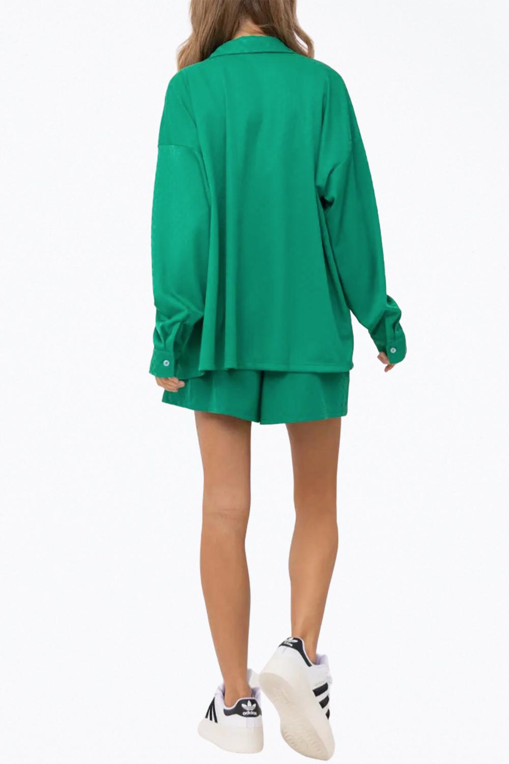 OVERSIZED CHECKERED STRETCH-JERSEY SHIRT