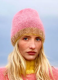 Rose Carmine Colorblock Tricolor Hat in blush - women's hat