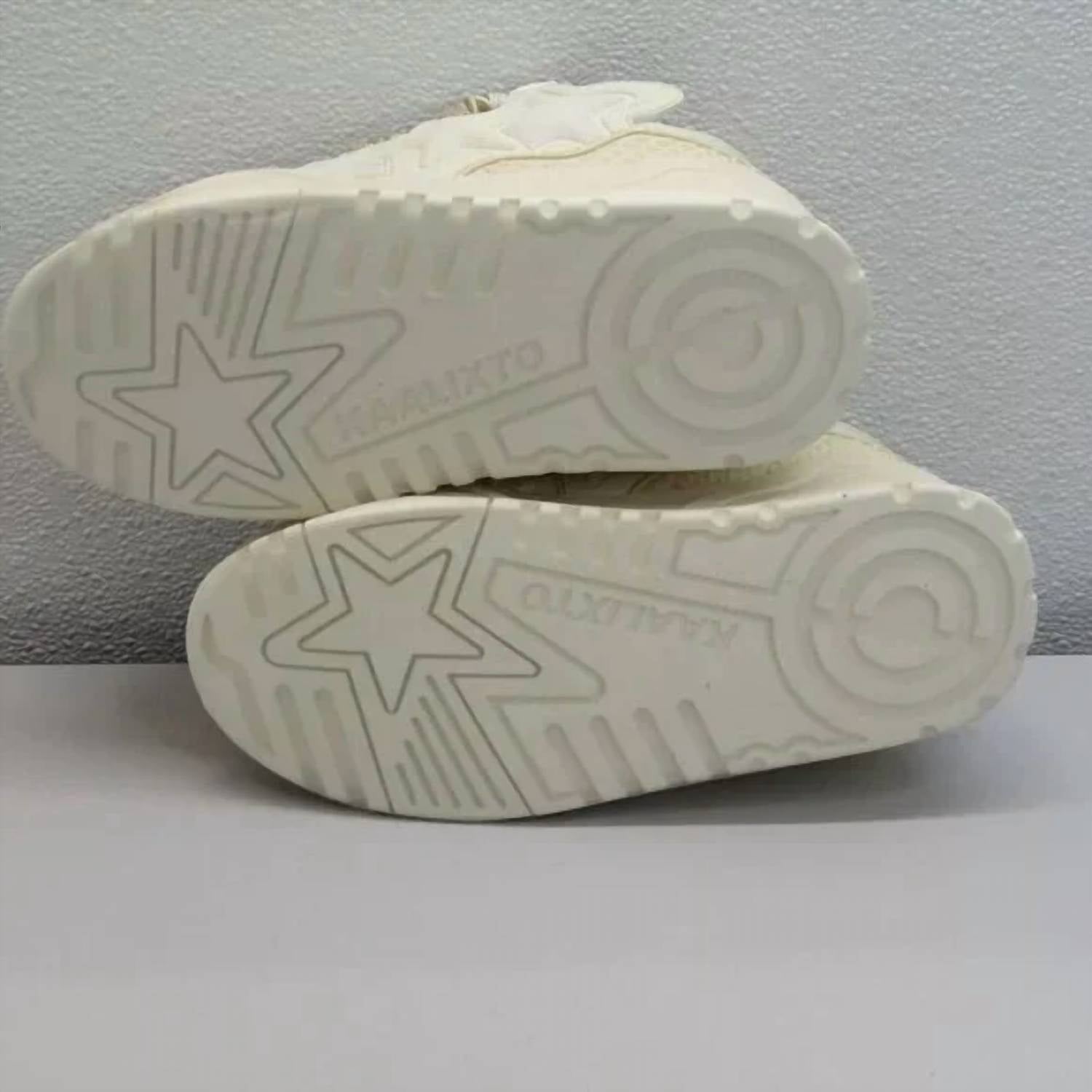 Kaalixto Women's Round Toe Sneakers in white cream - women's sneaker - view 4