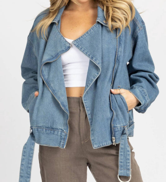 JEAN OVERSIZED MOTO JACKET