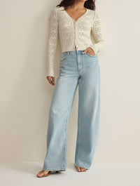 Z Supply Gema Long Sleeve Cardigan in cloud - women's cardigan