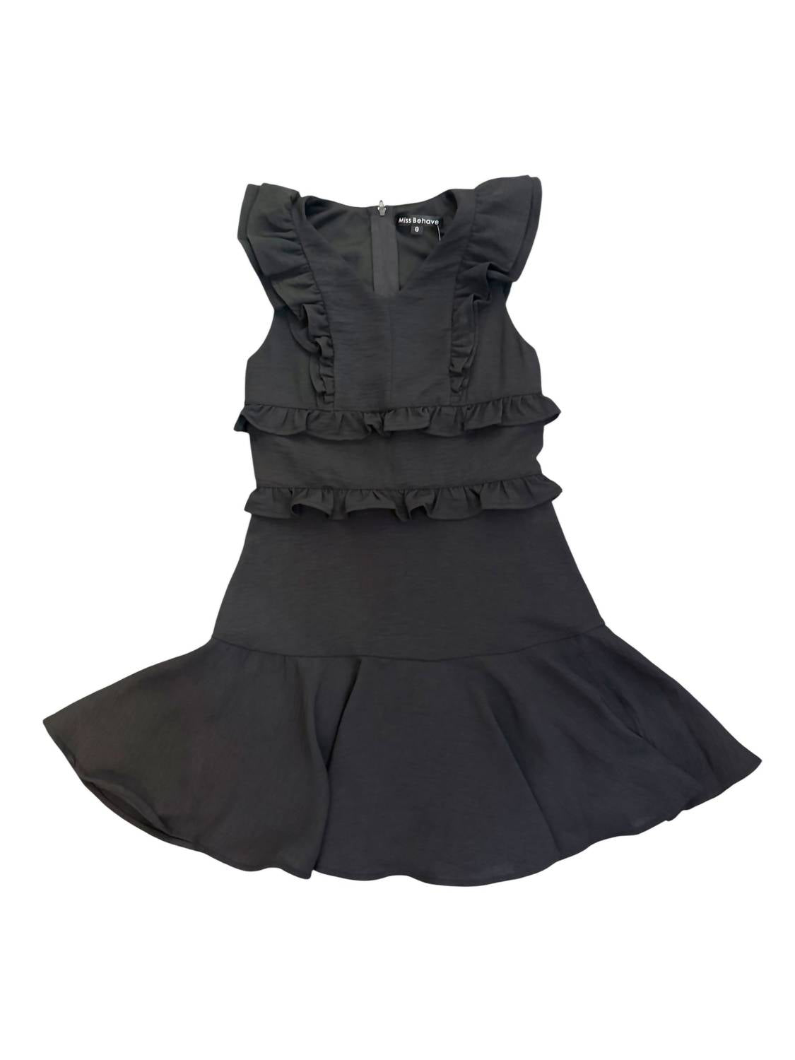 Miss Behave Girls - Lilith V Neck Ruffle Dress