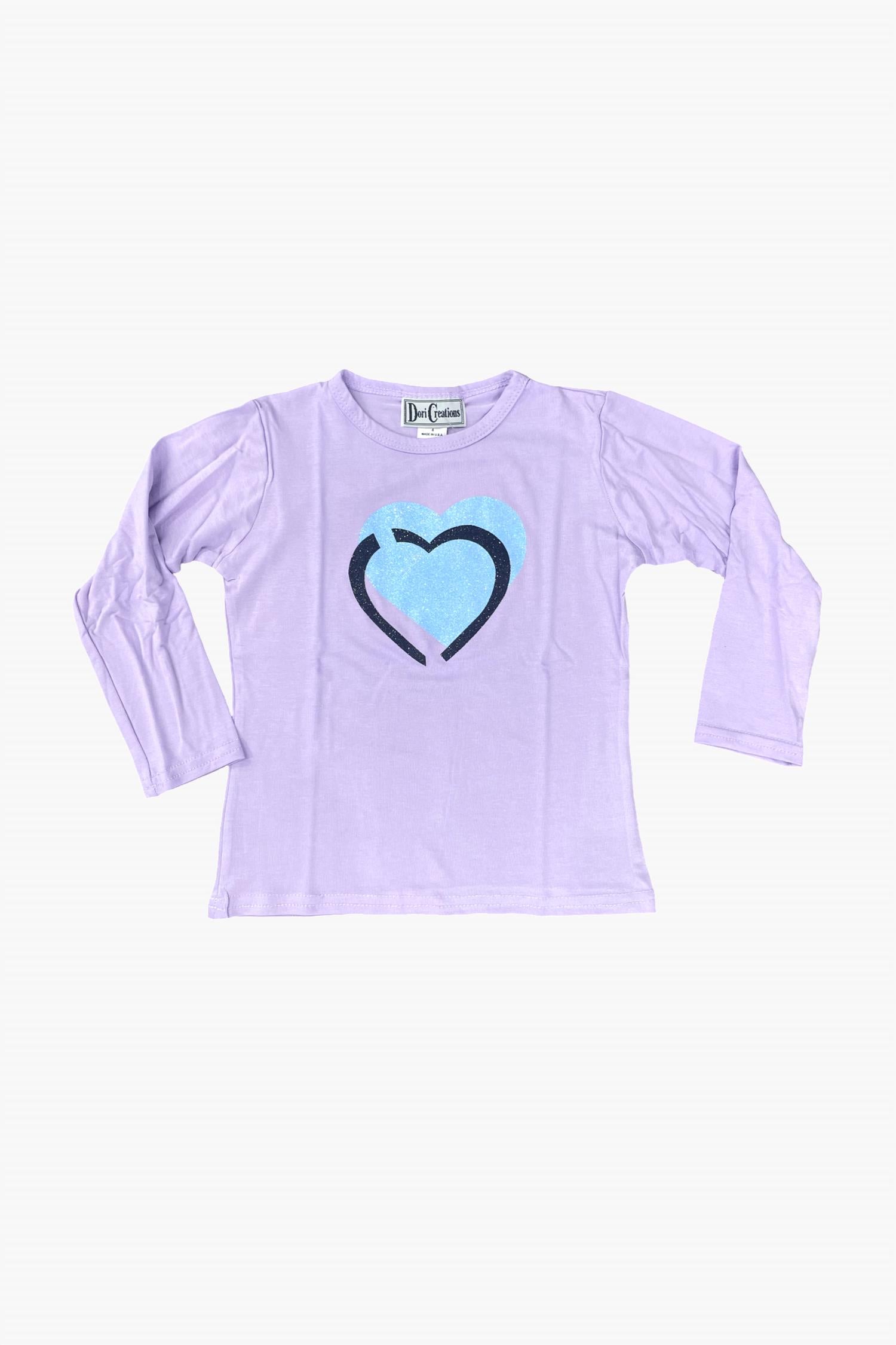 Dori Creations - Girls Violet Heart Long Sleeve Tee