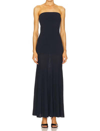 line and dot Arlo Tube Dress in navy - women's dress