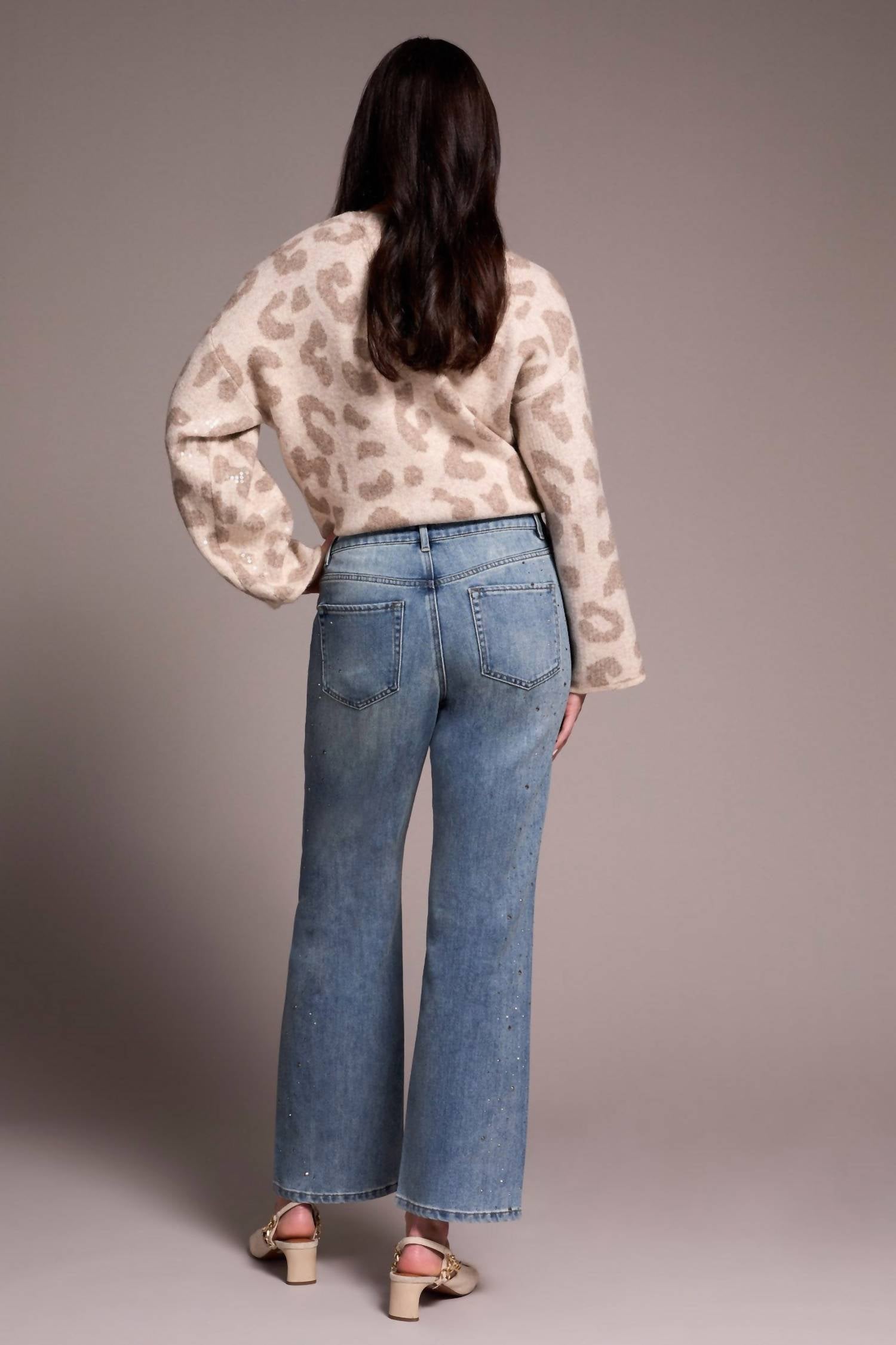 Tribal - Brooke High Rise Super Straight Rhinestone Jeans