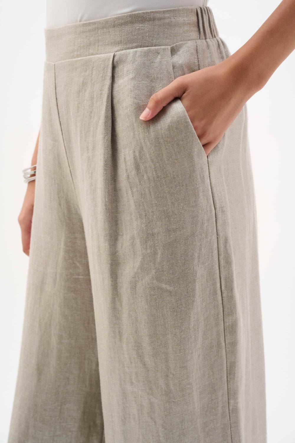 Joseph Ribkoff - Foiled Linen Wide Leg Pants