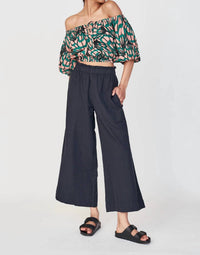 Mirth Wide Leg Ankle Pants in black - women's pants