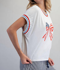 Ee:Some - Usa Graphic Bow Top