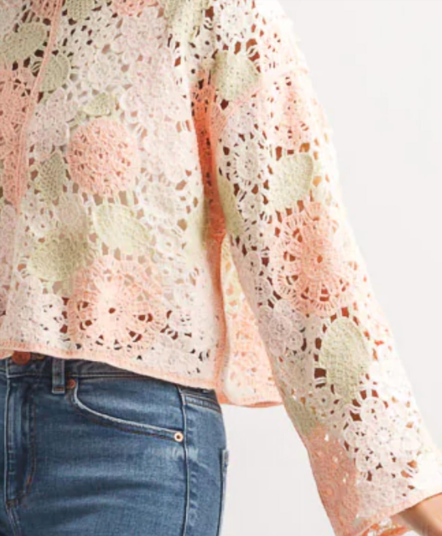 Papillon - Floral Crochet Overlay Sweater