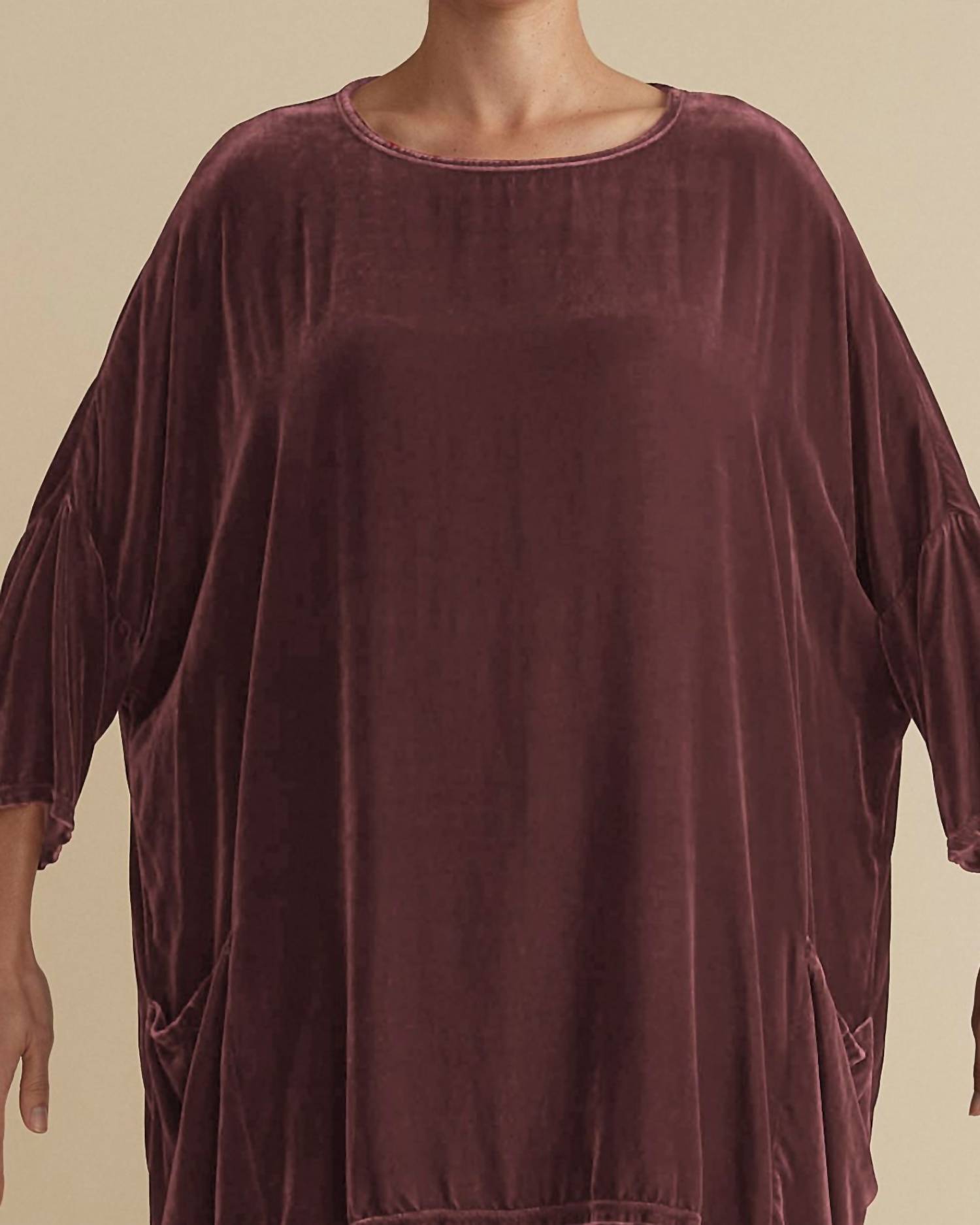 cut loose Cut Top Pullover in cinder rose - women's long sleeve top - detail view