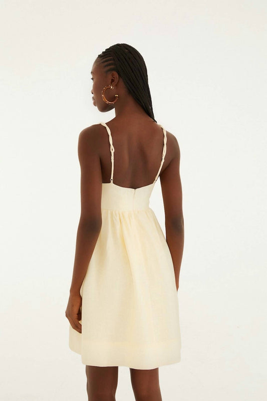 Farm Rio - Coconut Tree Embroidered Mini Dress