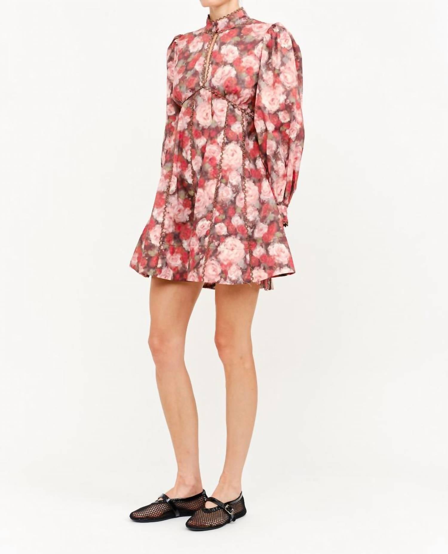 Sofie the Label Portia Floral Open Back Mini Dress in multi - women's dress - alternate view