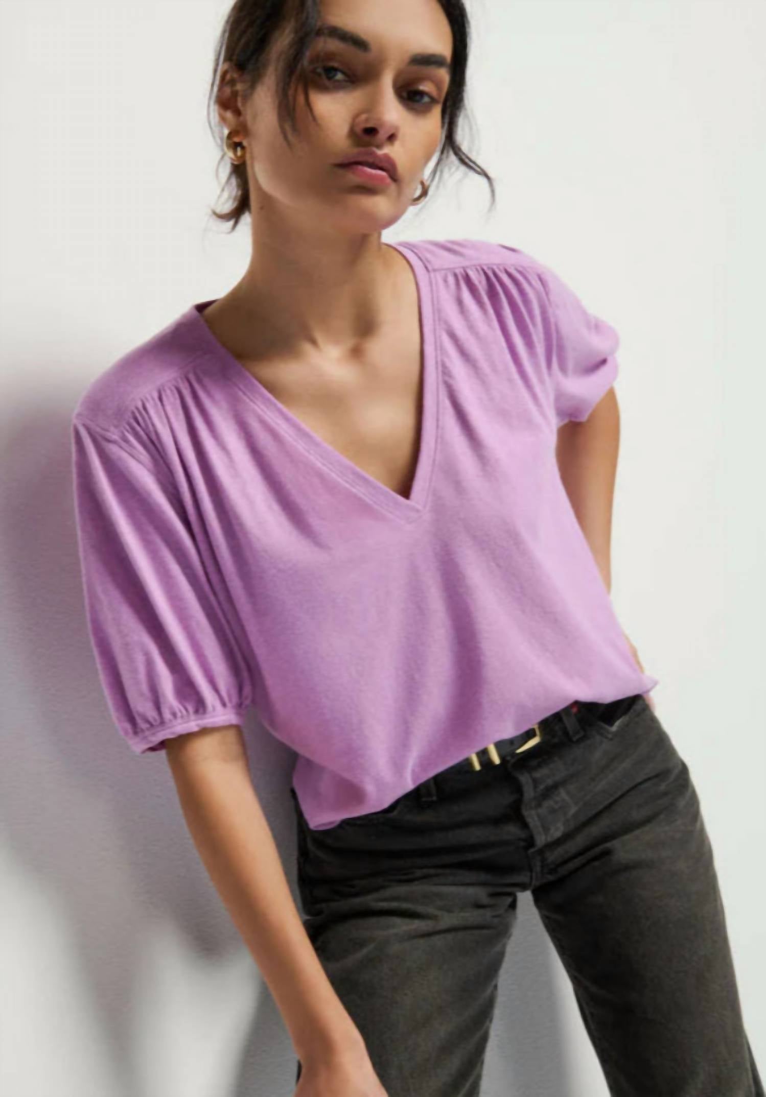 Nation Ltd - Edie Shirred Shoulder Top