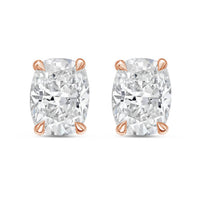 Diana M Jewels - Women's Cushion Lab-grown Diamond Stud Earrings (3.00 Tcw) - Signature