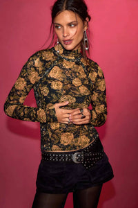 Free People Women's Lyric Long Sleeve Top in black - women's long sleeve top