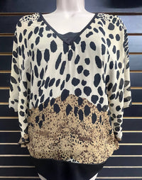 Michael K Women's Wild Luxe Top in animal print - women's sweater