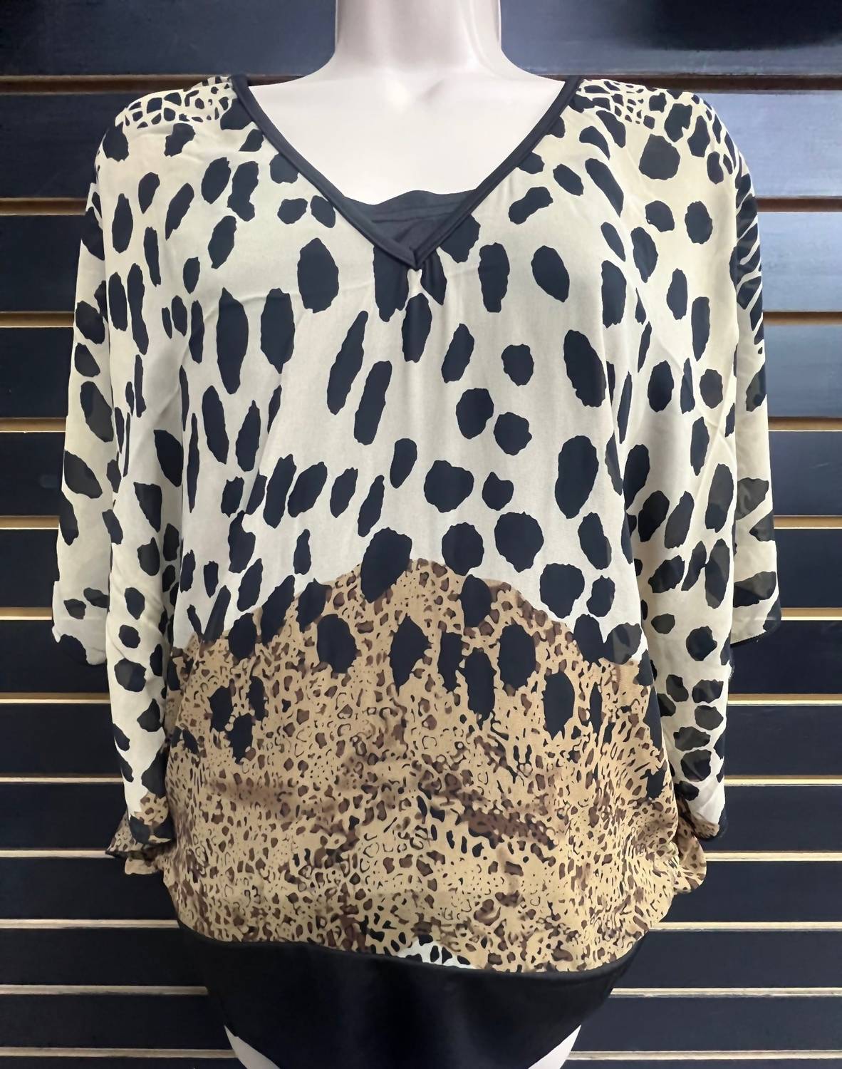 Michael K Women's Wild Luxe Top in animal print - women's sweater